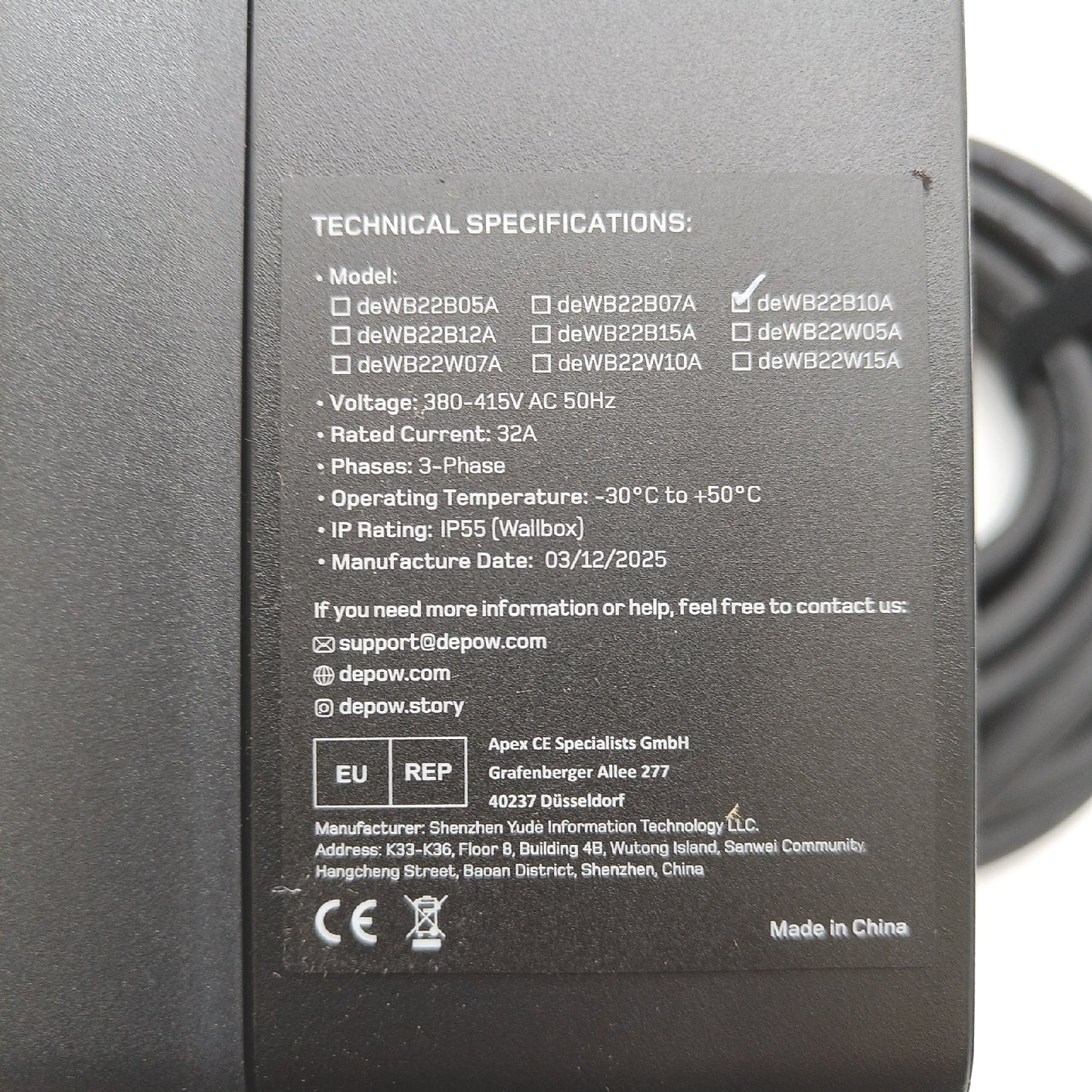 Ladestation Elektrofahrzeuge Ladegerät Wallbox 22 Drehstrom 6 32 A Eff