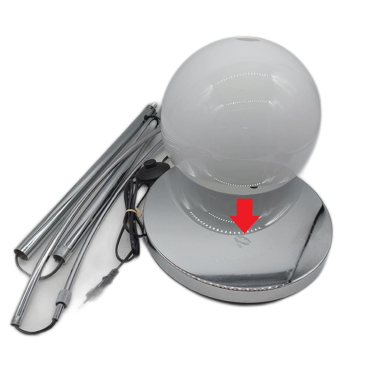 Brilliant Lampe Vessa Bogenstandleuchte 17m chrom weiss Montagezubeho