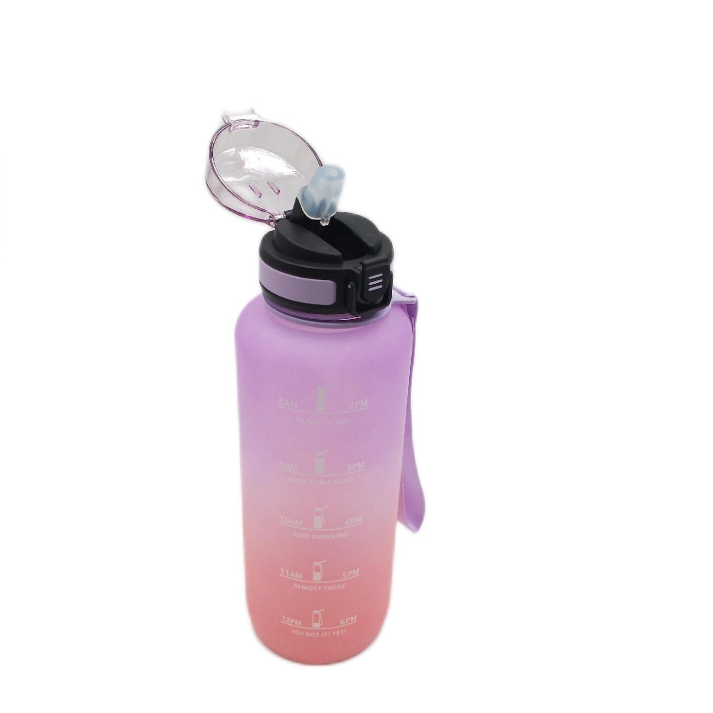 Sport Wasserflasche Trinkflaschen 1500 ml mit Strohhalm Sportlich Leicht