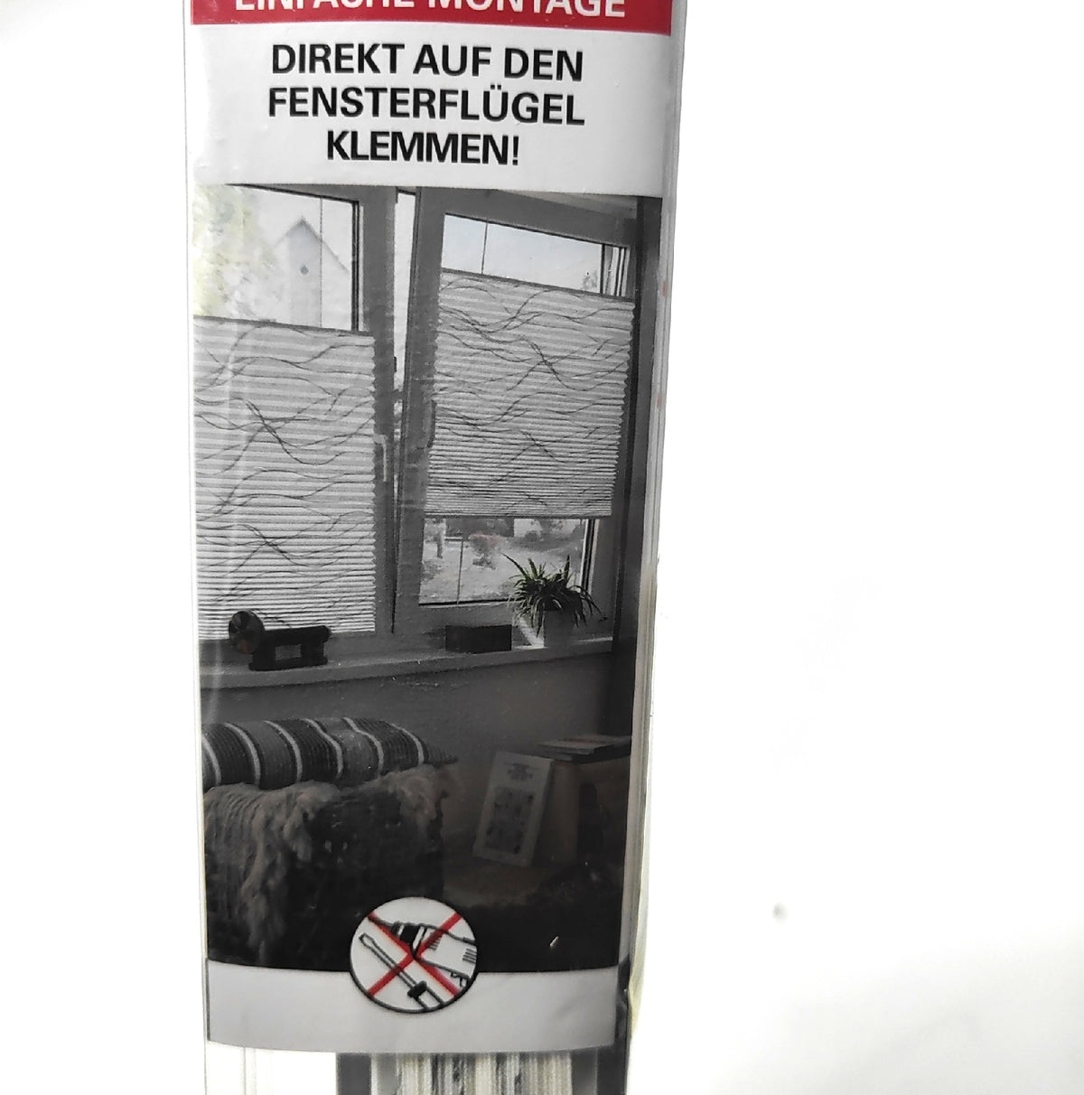 Gardinia Easyfix Katy Wave Plissee zum Klemmen Blickdicht Faltrollo Weiss 80 x 130 cm