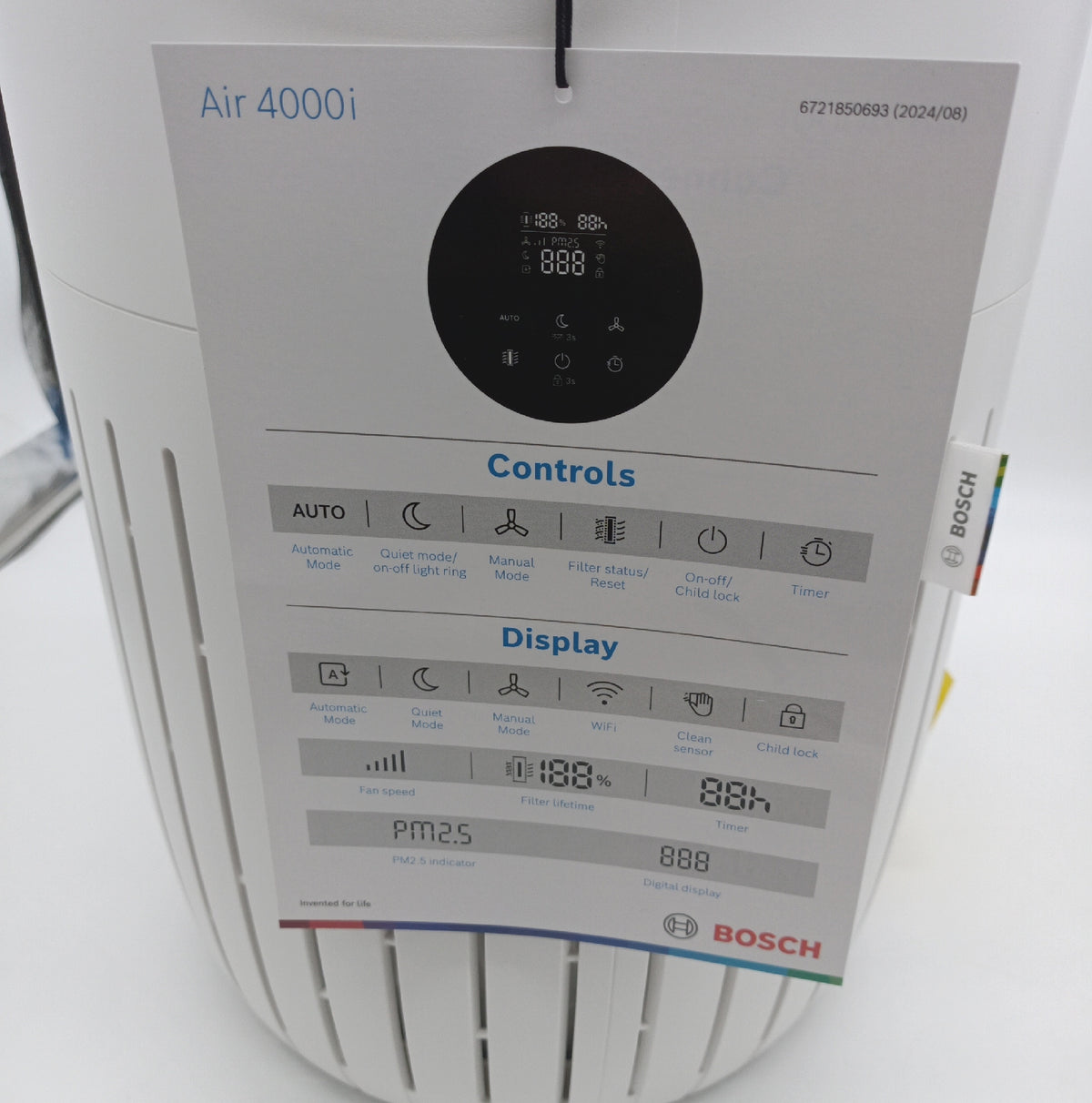 Bosch 4000i Luftreiniger App gesteuert für Räume bis zu 625 Quadratmeter