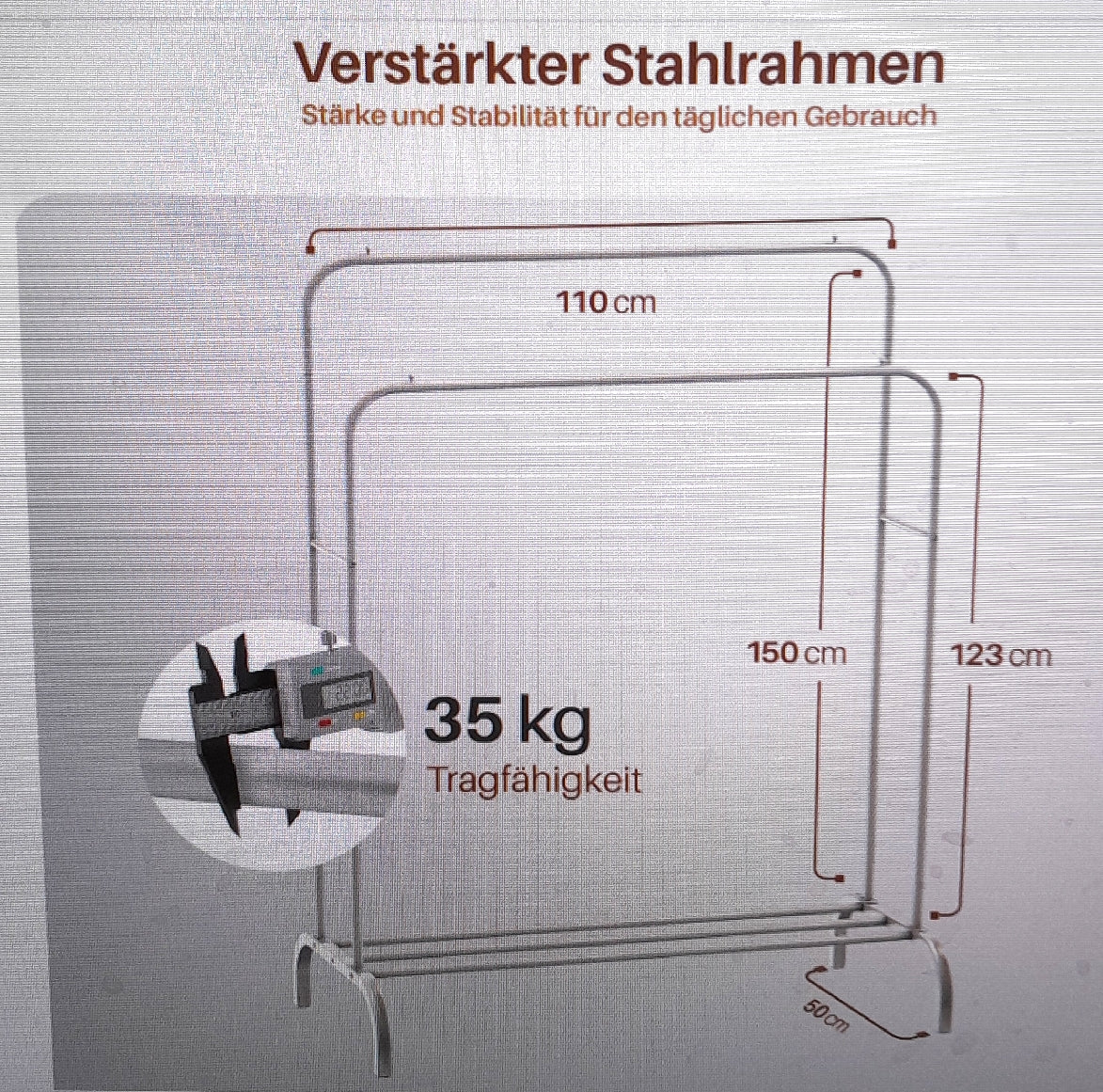 PORTENTUM Schwerlast-Kleiderständer aus Stahl  bis 35 kg  Organizer