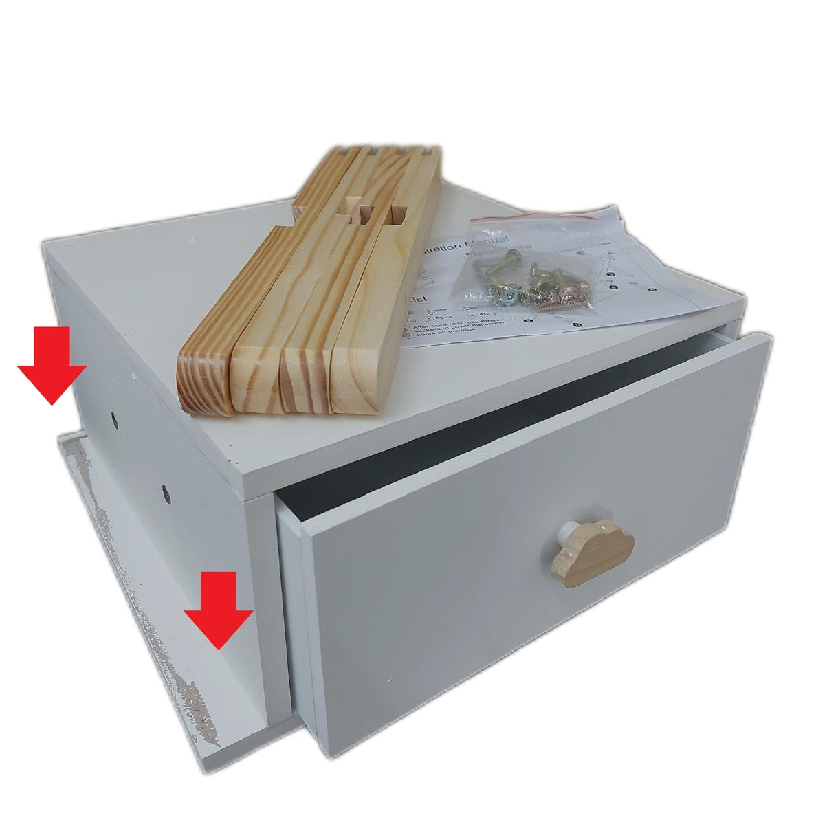 Relaxdays Nachttisch Kinderzimmer mit Schublade 42x34x32 cm Defekt