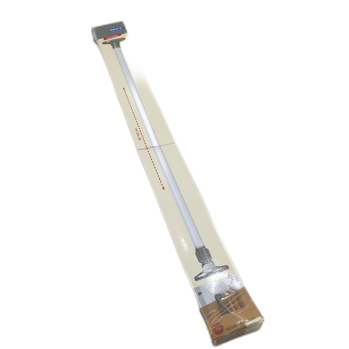 Wenko WENKO Teleskop Klemmstange Herkules klemmbare Kleiderstange ausziehbar 80 145 cm weiß