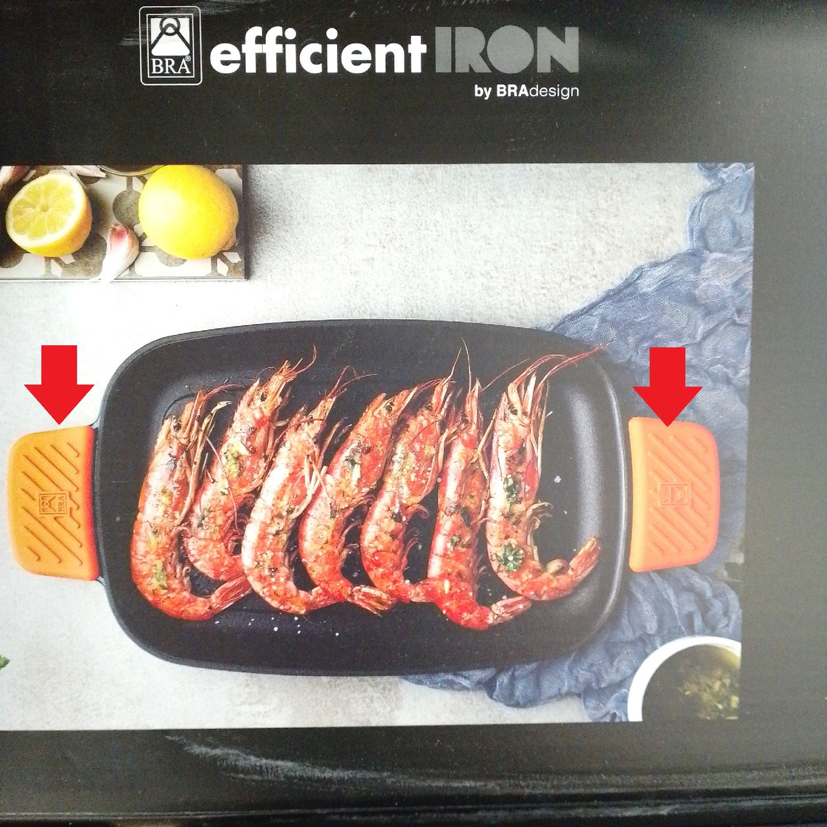 BRA Efficient Iron Grillplatte rechteckig 35 cm ohne Gummigriffe