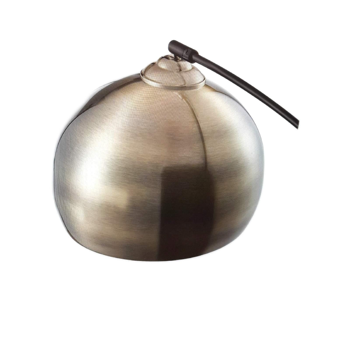 Teamson Home Arquer Gewoelbt Gebogen Stehende LED Stehlampe Glockenschirm Marmorsockel Antikes Messing