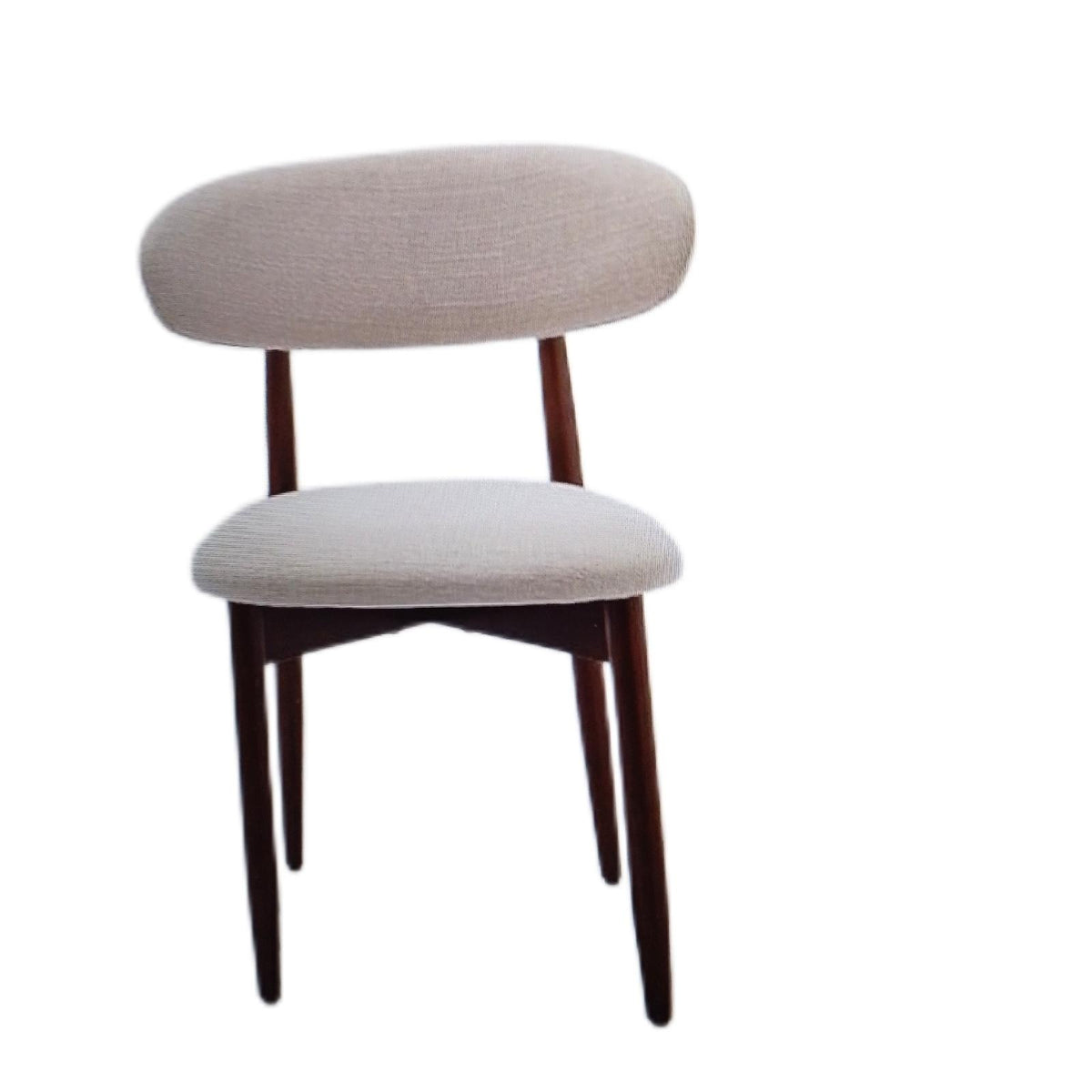 COLAMY Esszimmerstühle 2er Set Polsterstuhl Stoffstuhl mit fester Rückenlehne Holzbein beige