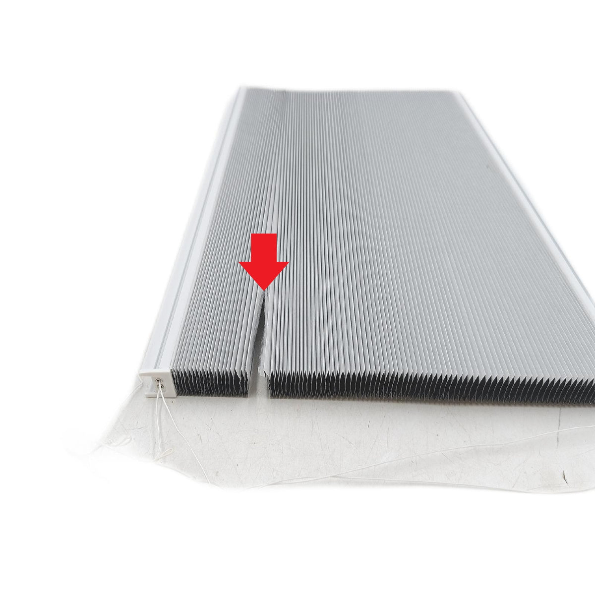 Sekey Wabenplissee Ohne Bohren Verdunkelung Rollo Grau 50 x 130 cm Eingerissen