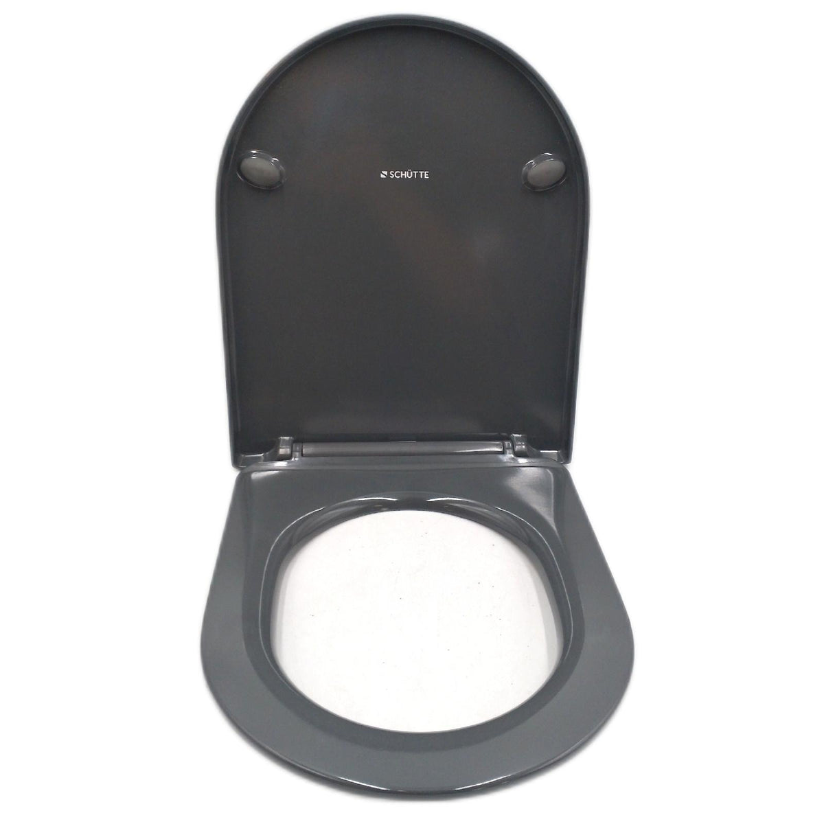 SCHÜTTE WC Sitz D Form mit Absenkautomatik und abnehmbarem Klodeckel Anthrazit