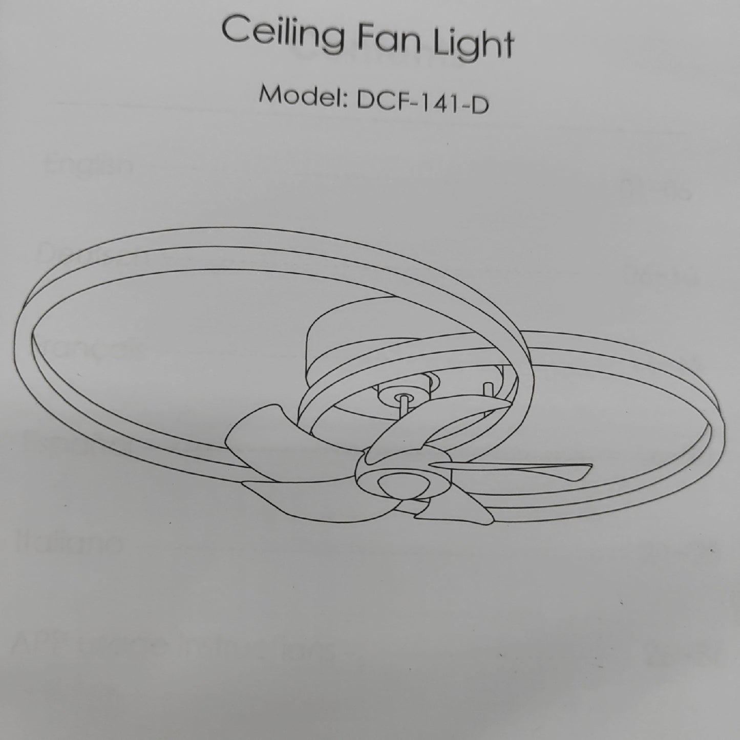 Omdekor Deckenventilator Beleuchtung Lampen Decke 80 cm LED Leise Design Modern