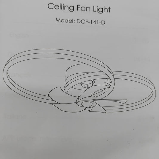 Omdekor Deckenventilator Beleuchtung Lampen Decke 80 cm LED Leise Design Modern