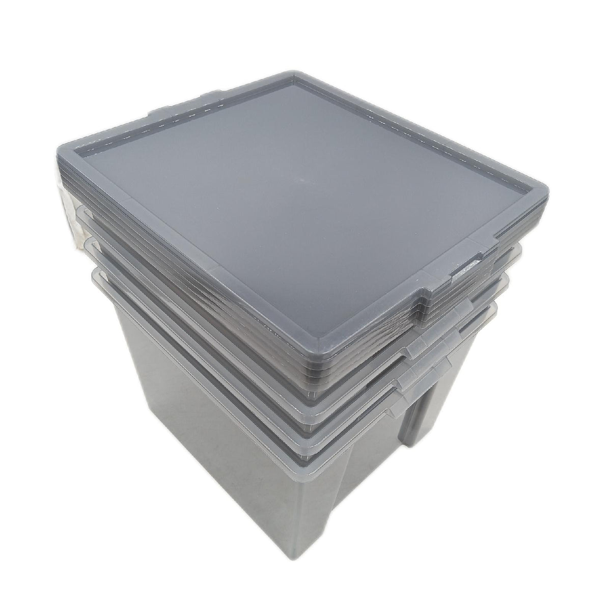 Iris Ohyama Aufbewahrungsbox 30L Grau Plastik 4 Stück mit Deck