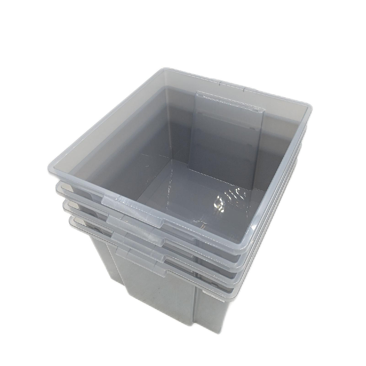 Iris Ohyama Aufbewahrungsbox 30L Grau Plastik 4 Stück mit Deck