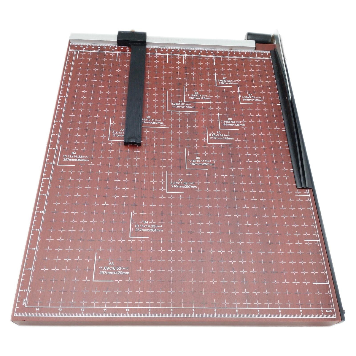 Nictemaw Professioneller A3 Papierschneider 55 cm Holzrahmen ergonomischer Griff 10 Blatt