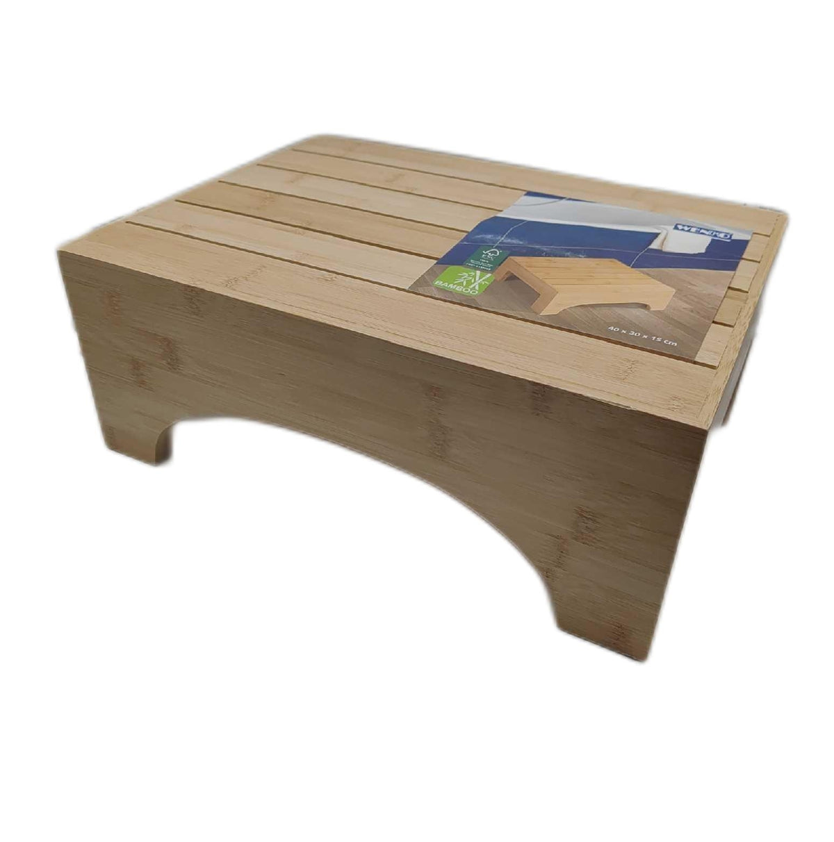 Wenko Badezimmerhocker Trittleiter Badmöbel Bambusa Bambus Design Naturholz