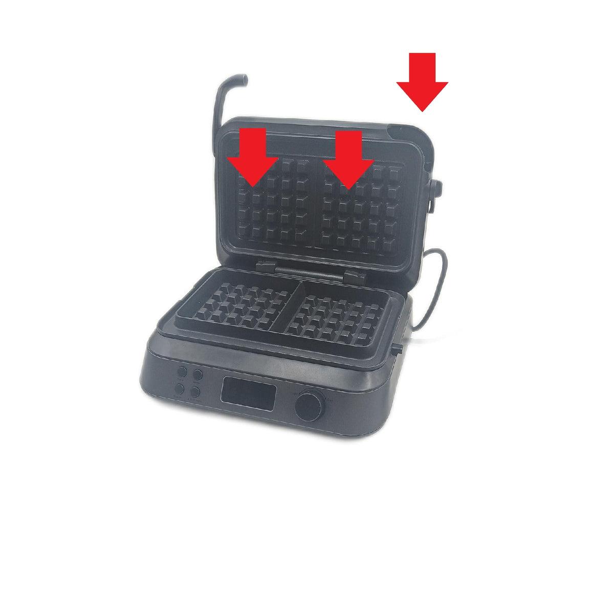 Springlane Waffeleisen Wanda 1600 W Doppelwaffeleisen Belgische Waffeln Display Backfarbe