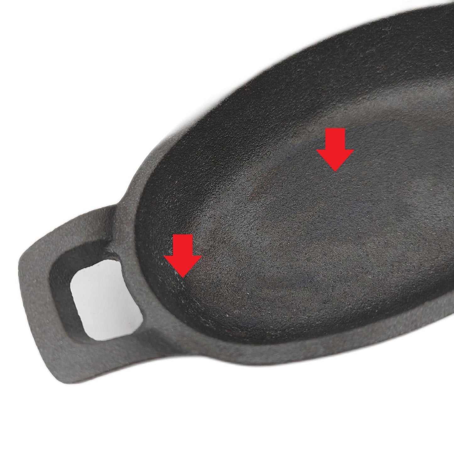 Lacor Pfanne Kochgeschirr Gusseisen oval Magma Grillpfanne Schwarz vielseitig robust