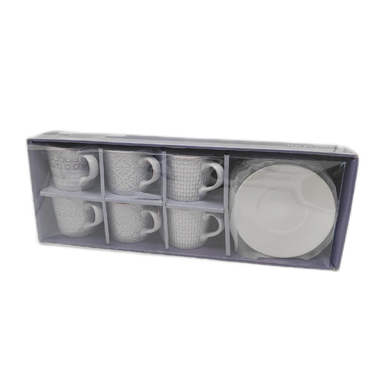 HH Set Kaffeetassen Geschirr Lilian Tass Steingut Untertasse Kaffee Zubehör Geschenk