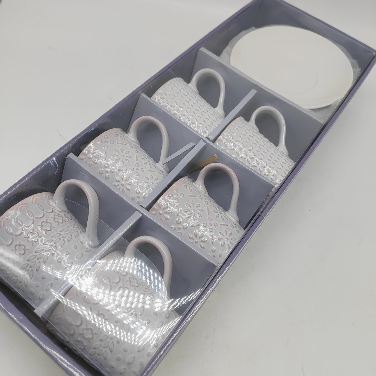 HH Set Kaffeetassen Geschirr Lilian Tass Steingut Untertasse Kaffee Zubehör Geschenk