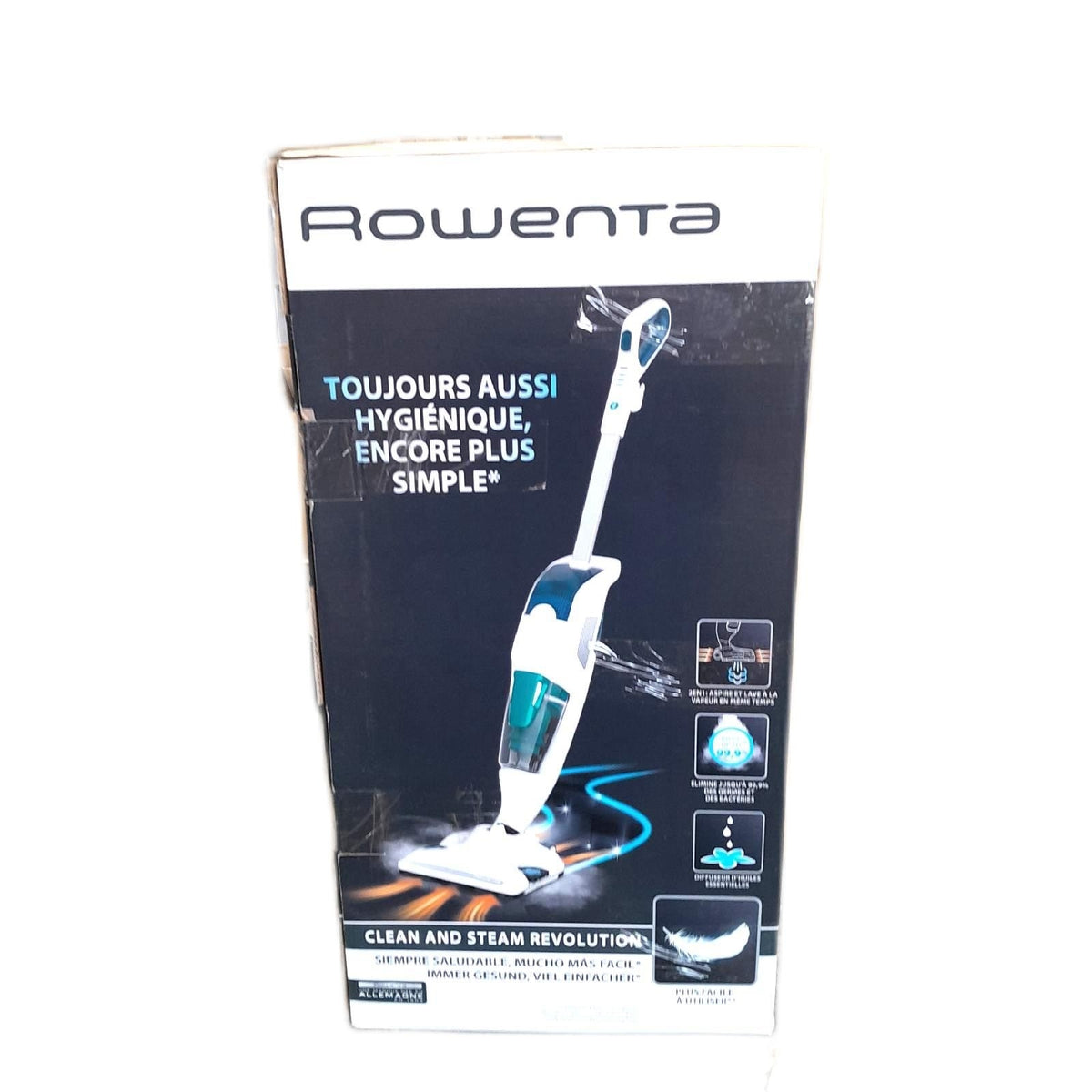 Rowenta Bodendampfreiniger Clean Steam Revolution 2 in 1 Saugen Dampfen Diffusor alle Bodenarten RY7757