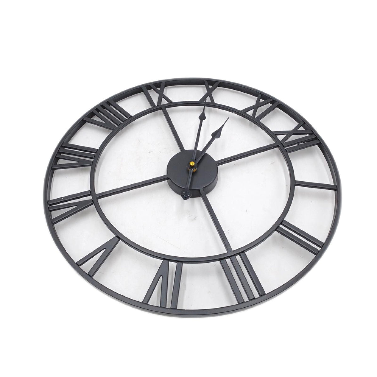 HAITANG große Wanduhr Vintage Stil schwarz Metall Uhrwerk defekt