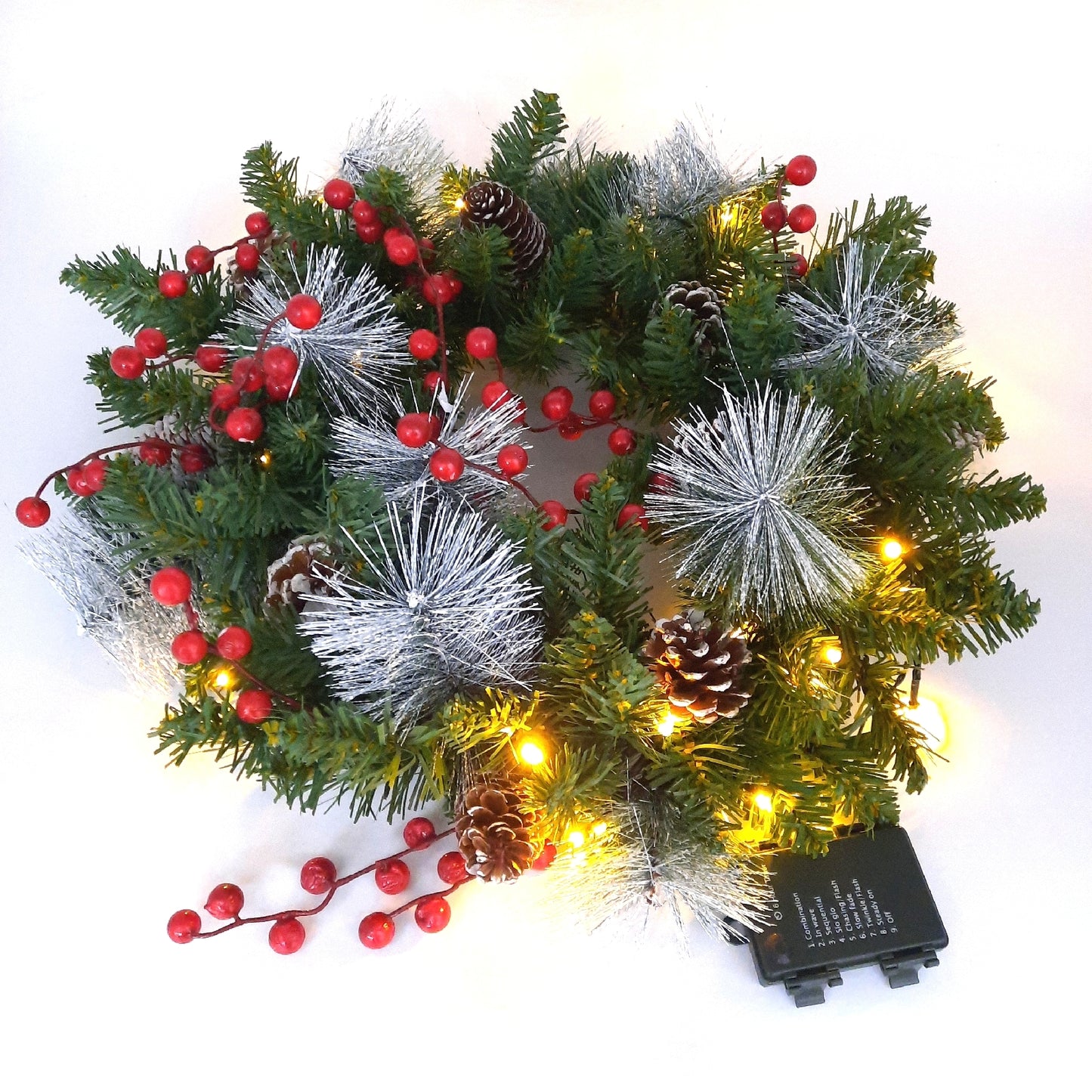 40CM Türkranz Weihnachten Weihnachtsdekoration Haustür 30 LEDs Lichterglanz Festlichkeit
