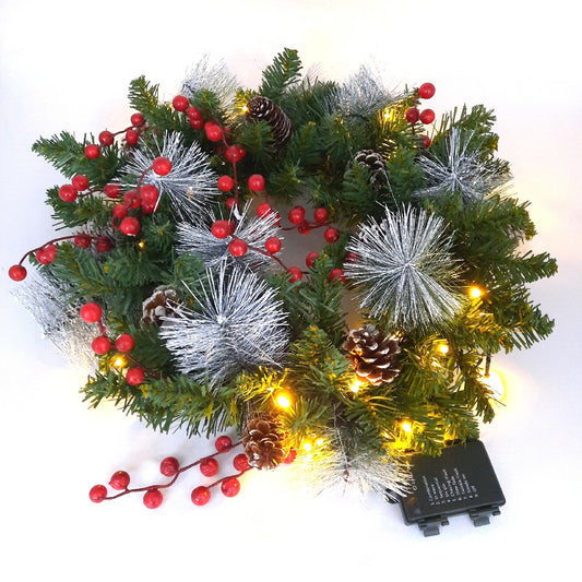 40CM Türkranz Weihnachten Weihnachtsdekoration Haustür 30 LEDs Lichterglanz Festlichkeit