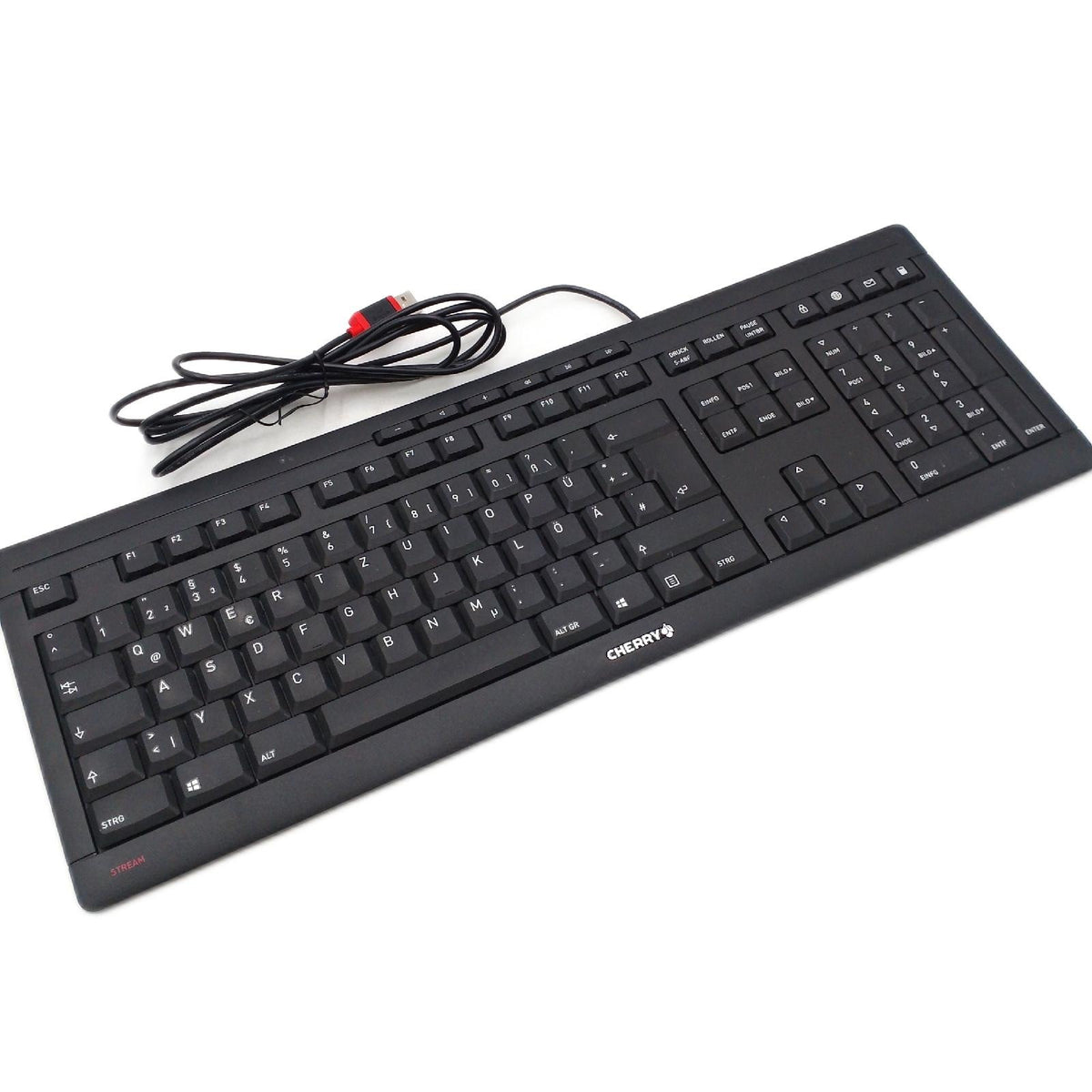Cherry Stream Keyboard Deutsches Layout QWERTZ Kabelgebundene Tastatur PC USB Anschluss