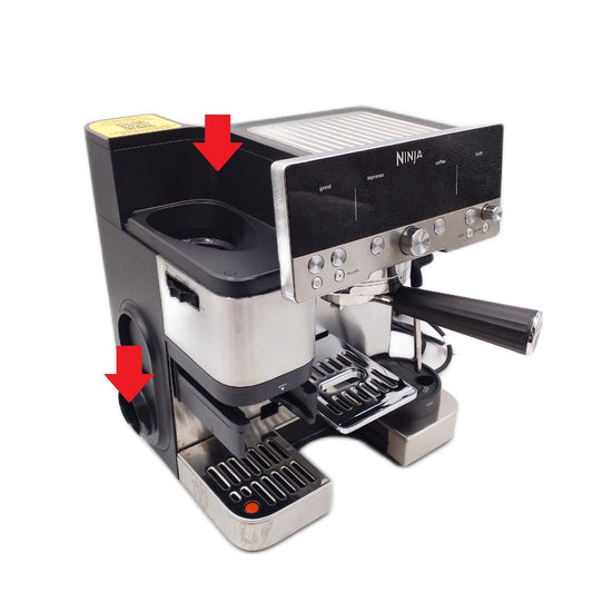 Ninja Luxe Premier 3 in 1 Kaffeemaschine Gebrauchsspuren links Plastik defekt