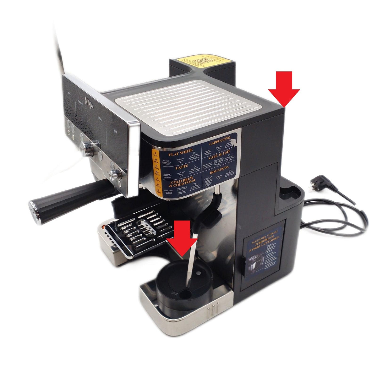 Ninja Luxe Premier 3 in 1 Kaffeemaschine Gebrauchsspuren links Plastik defekt