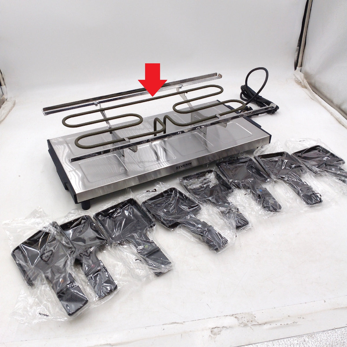 Raclette mit Naturgrillstein unvollständig ohne Steinplatte fehlt