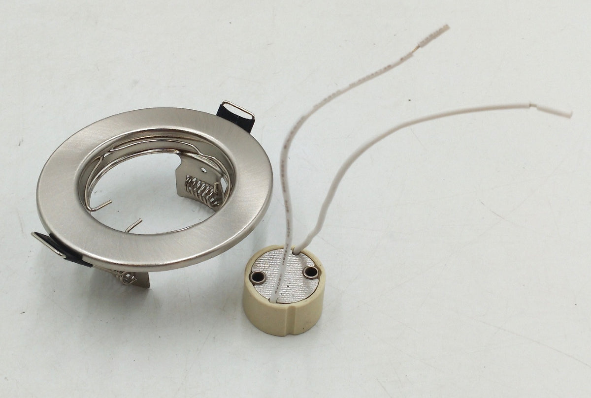 GU10 LED-Einbaustrahler, 24er-Pack, runder Rahmen aus gebürstetem Metall