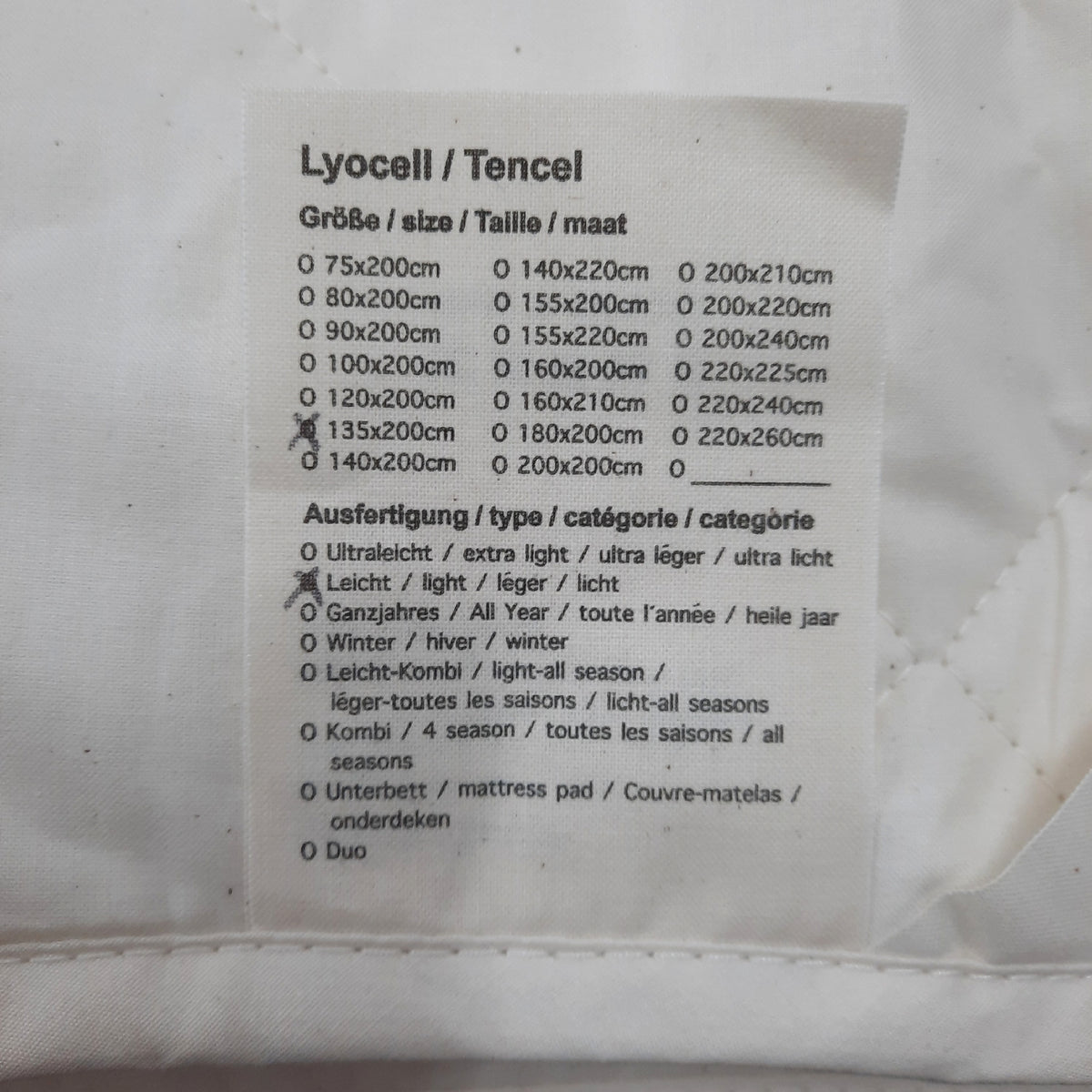 Lyovita Lyocell leichte Ganzjahresdecke 135x200 cm atmungsaktiv angenehm leicht
