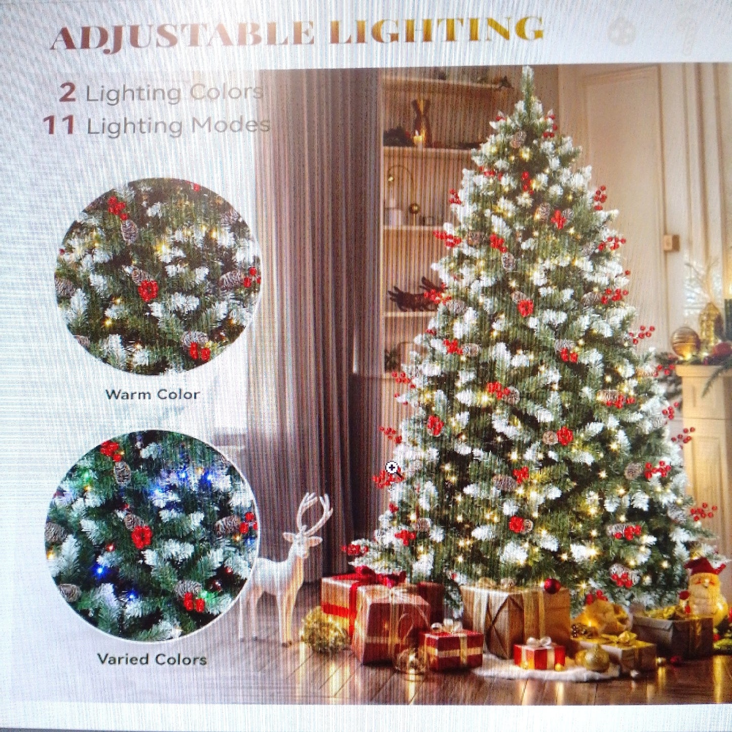 YITAHOME Weihnachtsbaum Dekoration 230cm Vorgeschmückt Schnee 550 LED L