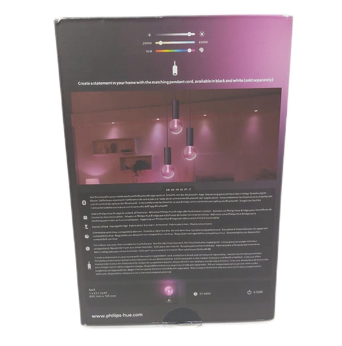 Hue Lightguide smarte Lampe Globe Form G95 kleine weiße farbige Beleuchtung e27