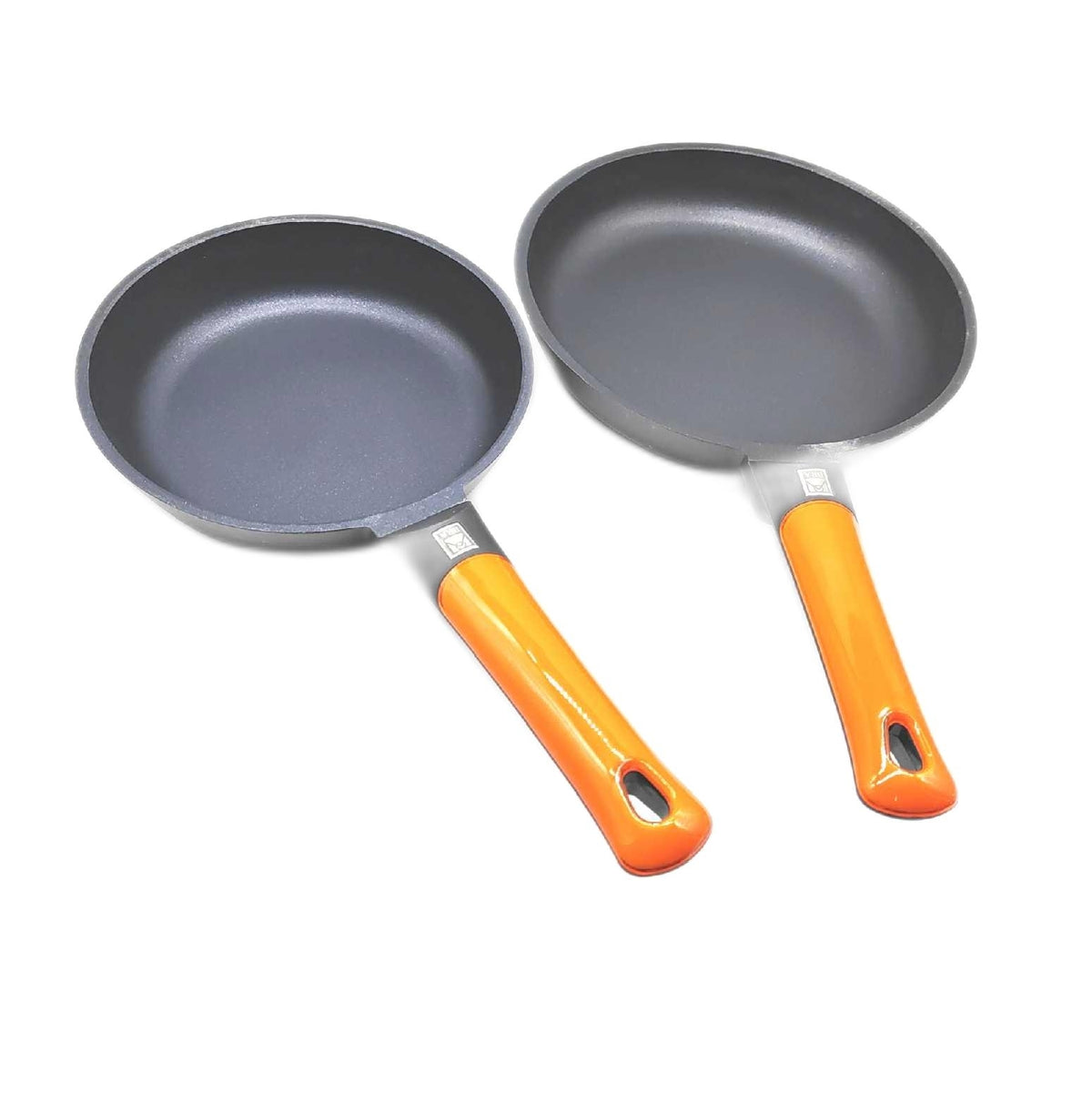 BRA Efficient Orange 2er Set Bratpfannen Aluminiumguss 22 und 26 cm