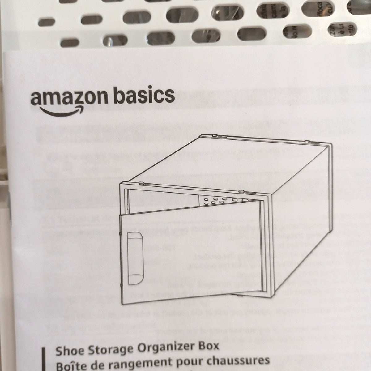 Amazon Basics Schuhaufbewahrungsbox 12 Stück groß stapelbar faltbar transparent
