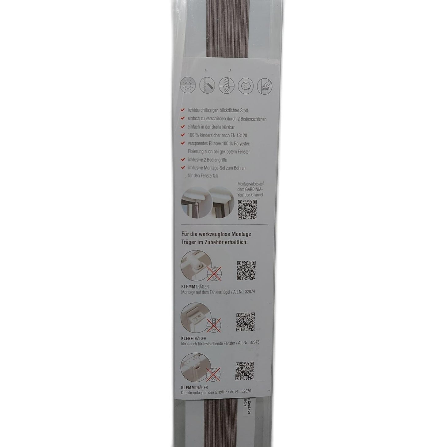 GARDINIA Plissee Faltrollo Fensterdekoration Concept Tageslicht Sichtschutz alle