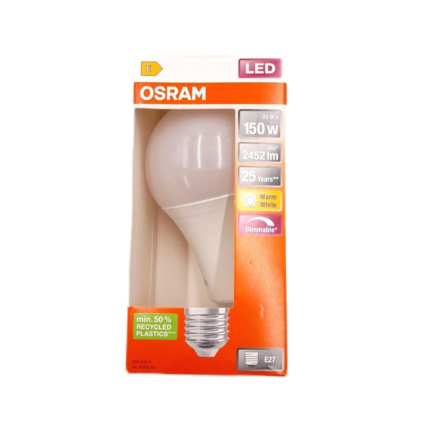 OSRAM LED Lampe Beleuchtung E27 Sockel Warmweiss 2700K Klassische