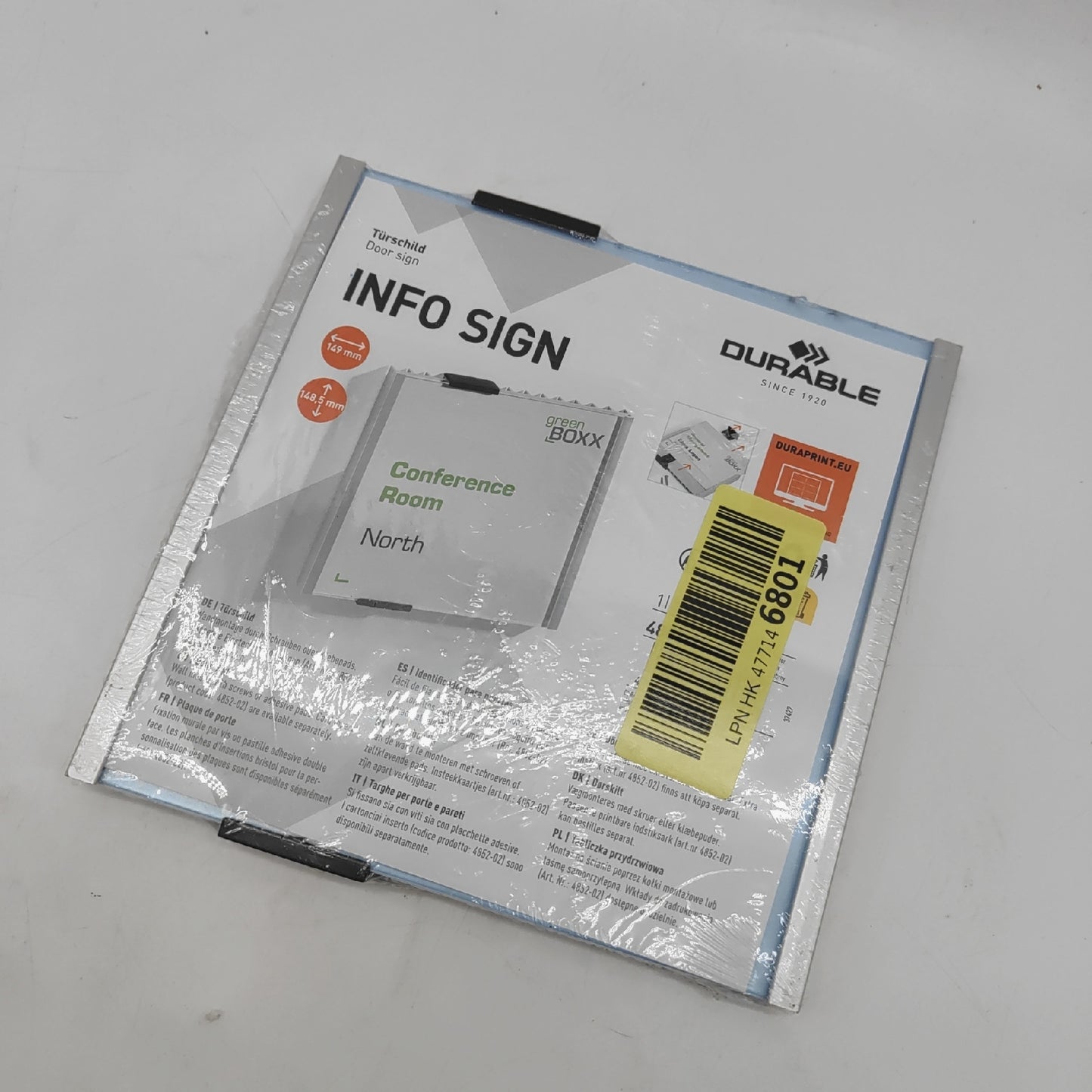 Durable Türschild Infotafel Bürobedarf 480223 Info Panel Silber passend für Türen