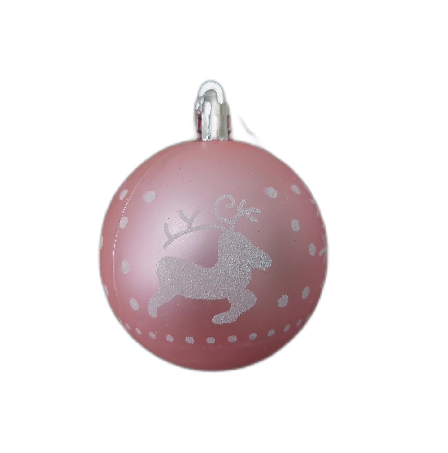 Ase Christbaumkugeln Weihnachtsdekoration 38 Stück Weiß Rosa Kunststoff 6 cm fest