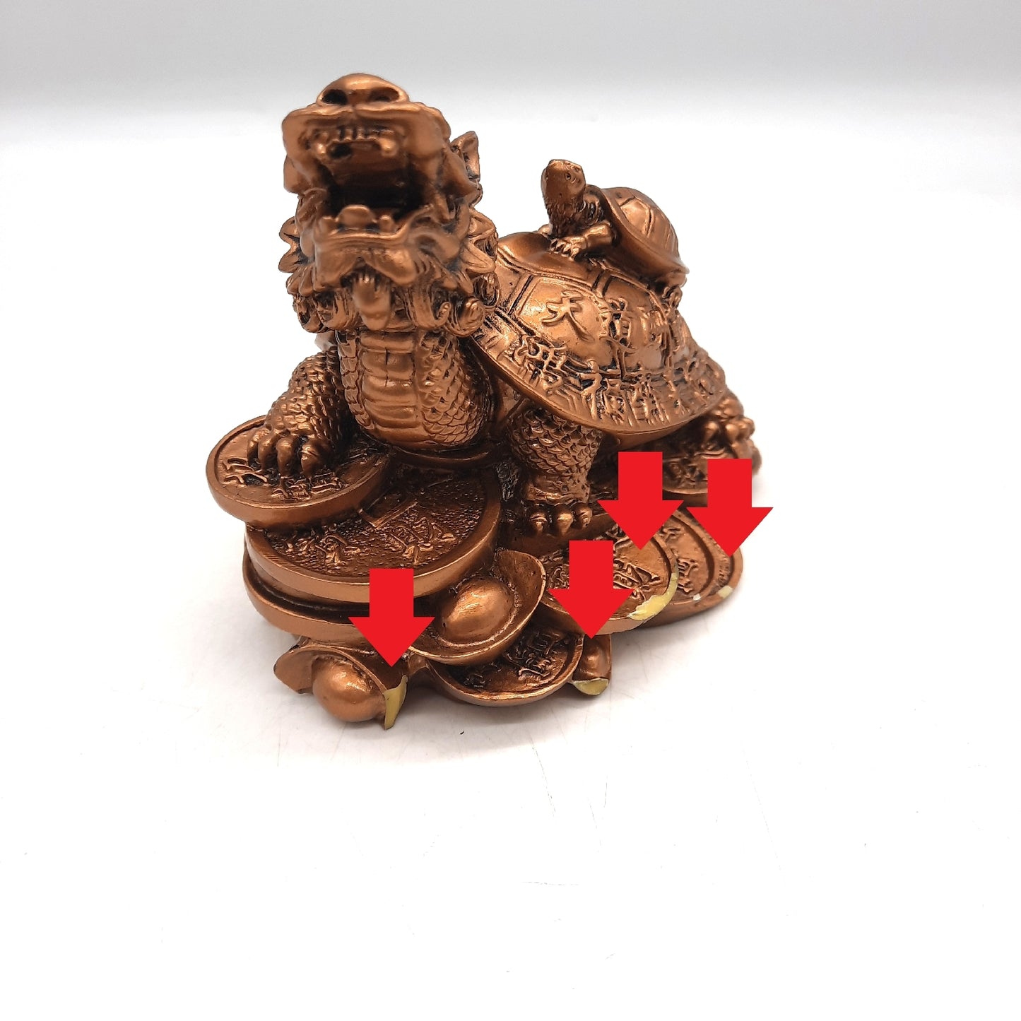Healifty Feng Shui Deko Schildkroete Skulptur Drache leichte Beschädigung