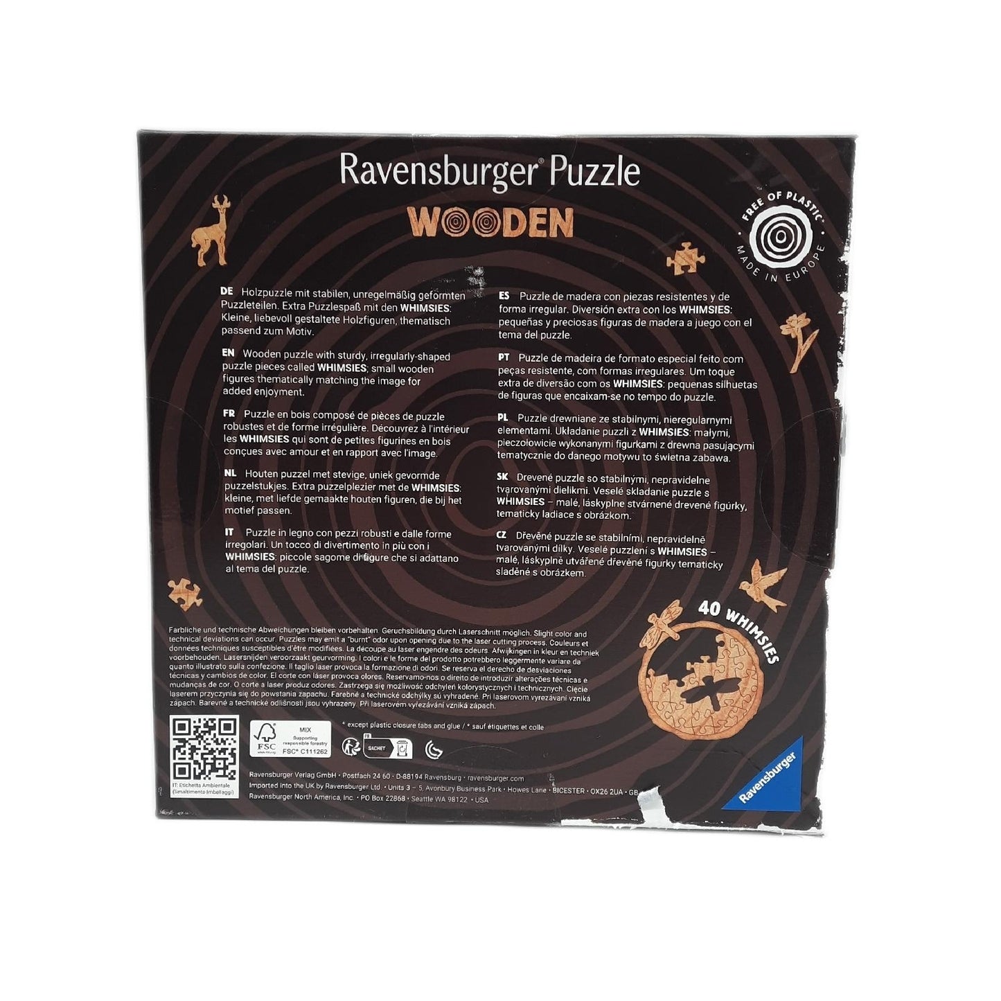 Ravensburger Holzpuzzle Puzzle Spiele Wilder Garten 500 Teile stabilen langlebig Puzzlespaß