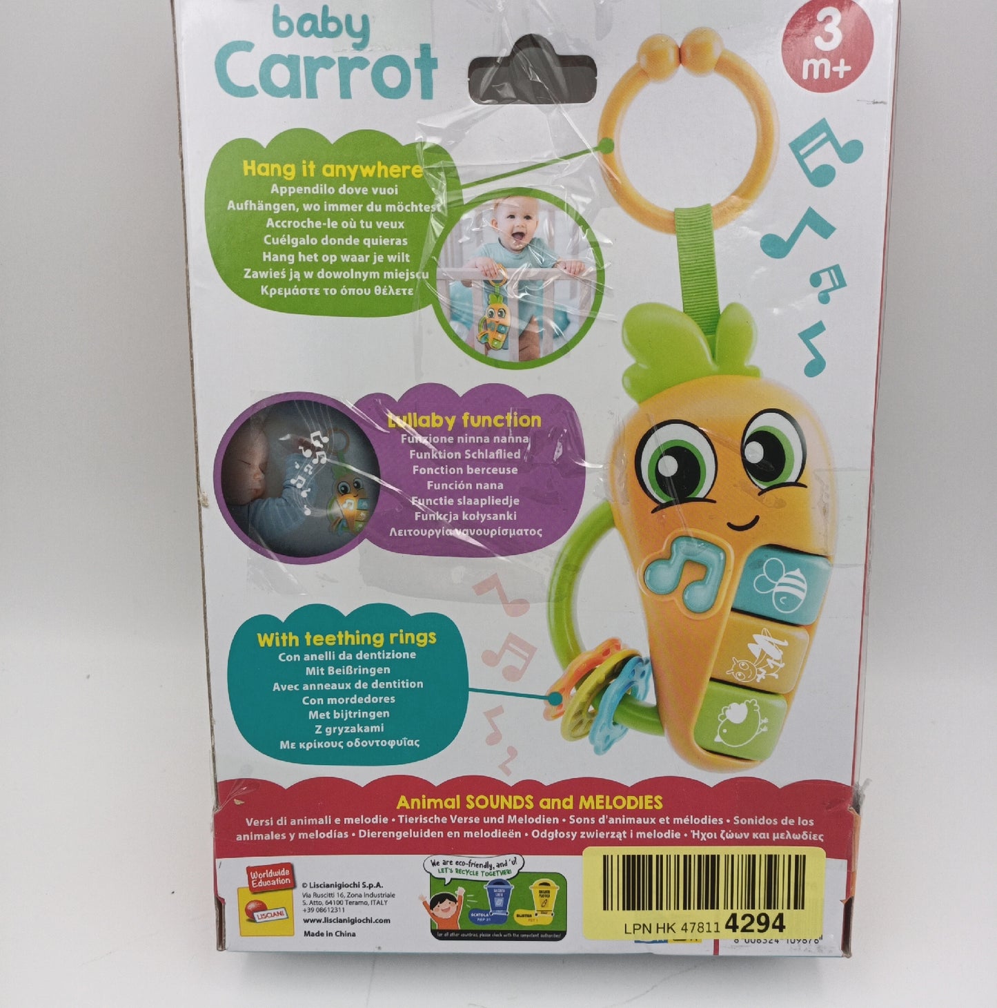 Lisciani Baby Rassel Babyspielzeug Carotina Musikspielzeug Für Kinder Spaß Spiel
