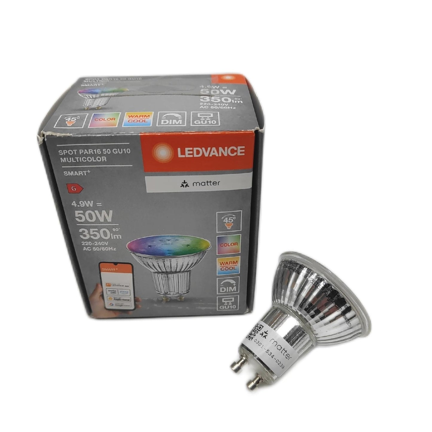 LEDVANCE LED Reflektorlampe Beleuchtung SMART PLUS MATTER kompatibel mit Google Alexa