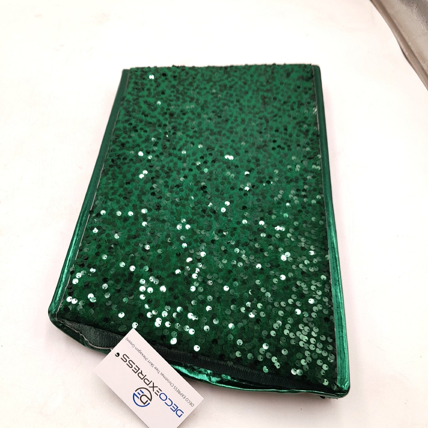 DECO EXPRESS Christbaumstaender Abdeckung Weihnachtsdeko 85 x 25 cm Glitzer