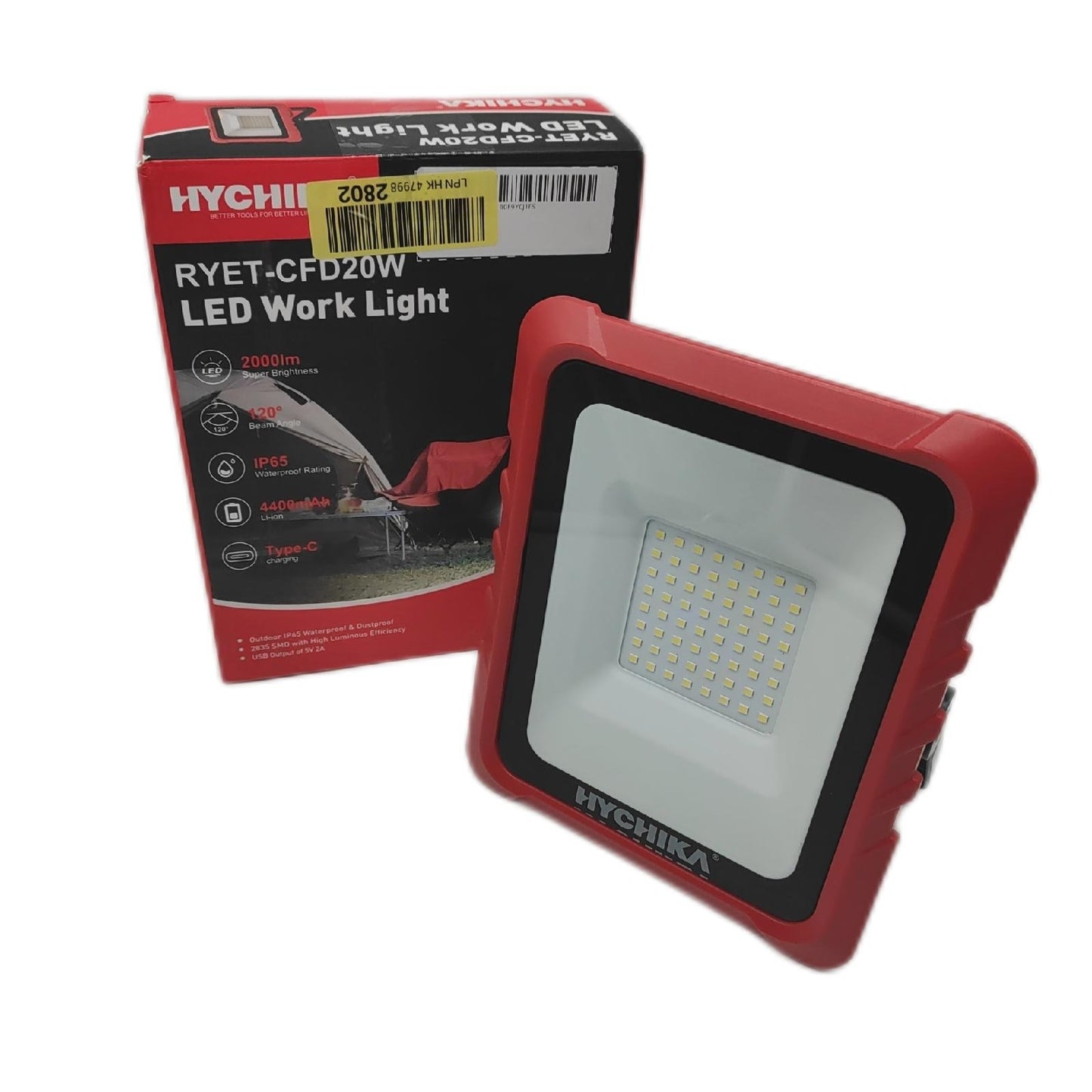 HYCHIKA LED Akku Strahler Beleuchtung Außen IP65 20W 2000 L