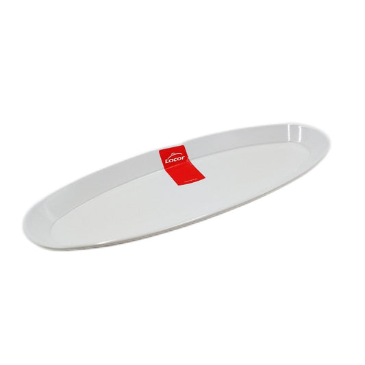 Lacor Servierplatte Geschirr Küchenzubehör 57 x 22 cm weiß elegant für Fisch