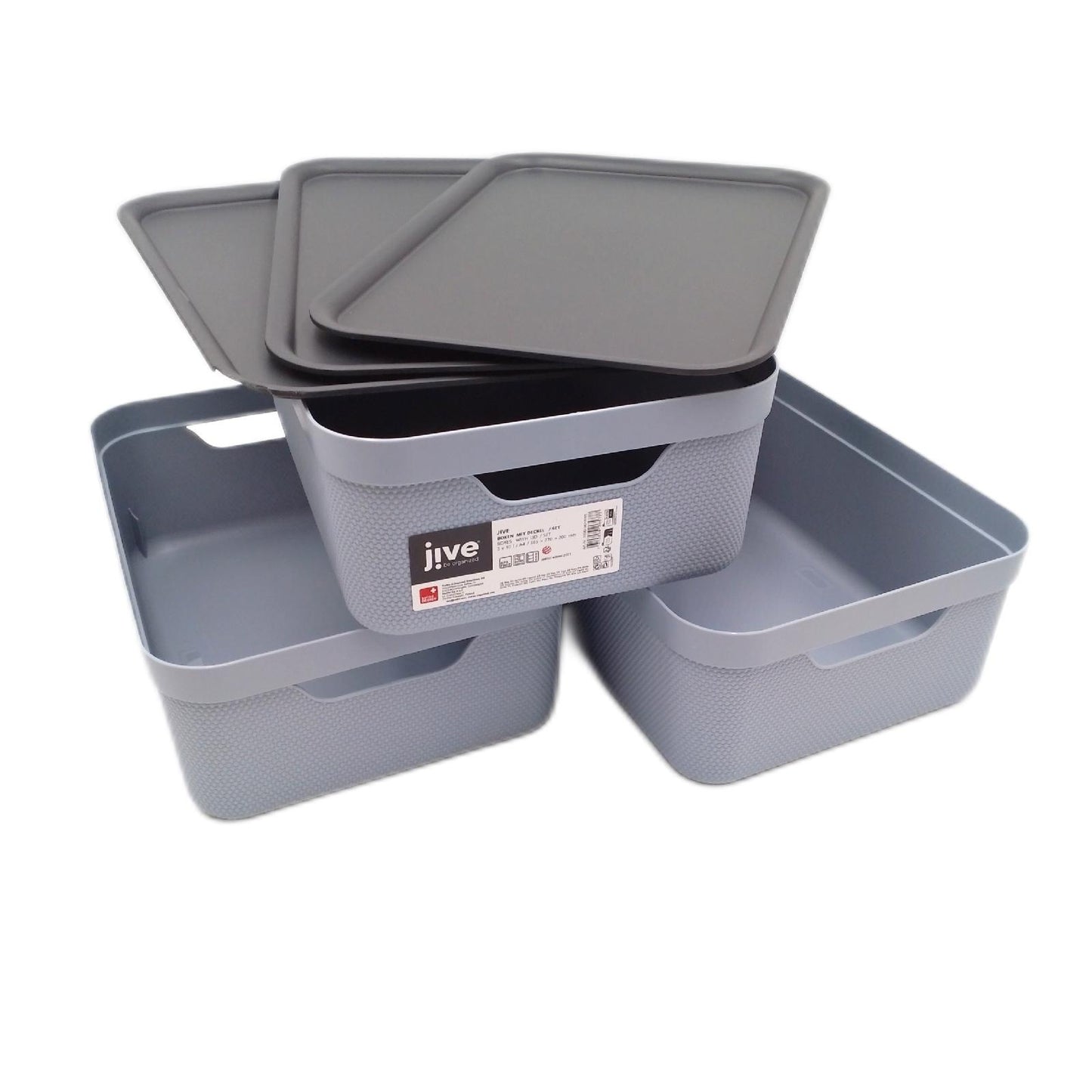 Jive 3er Set Dekobox A4 fog blue 3er- Set Aufbewahrungsbox 16l D - Unvollständig