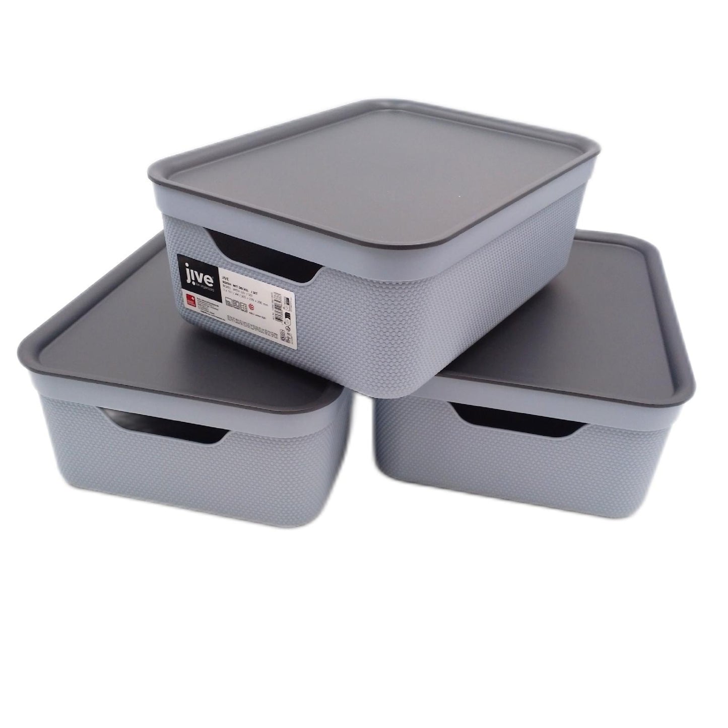 Jive 3er Set Dekobox A4 fog blue 3er- Set Aufbewahrungsbox 16l D - Unvollständig